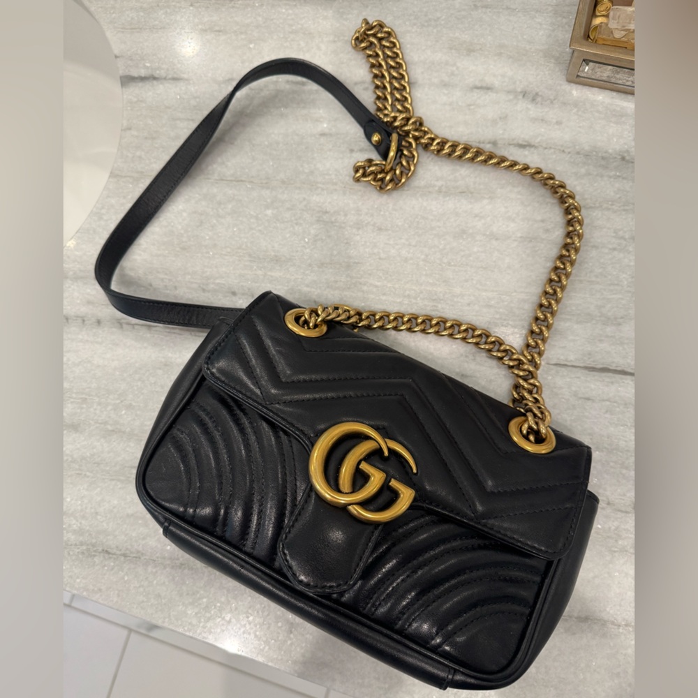 Black Gucci Marmont (small) Handbag
